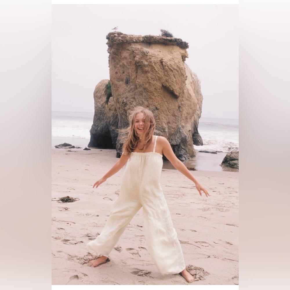 Zara flowy linen jumpsuit